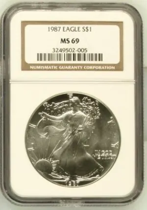 1987 American Silver Eagle MS69